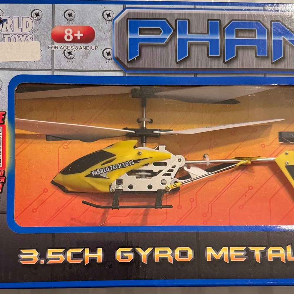 NIB Phantom Yellow Remote Control Metal Helicopter by World Tech Toys
